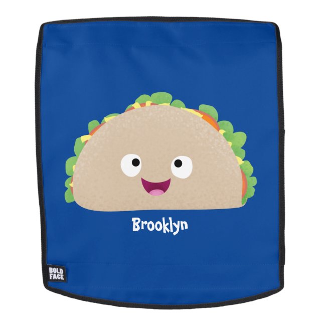 Mochila Ilustracion personalizado de taco alegre sonriente (Cara extraíble)