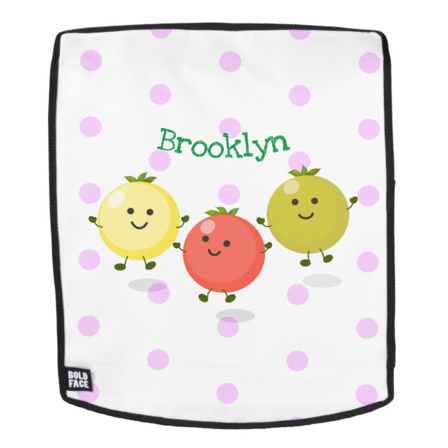 Mochila Ilustracion personalizado de tomates de cerezo (Cara extraíble)