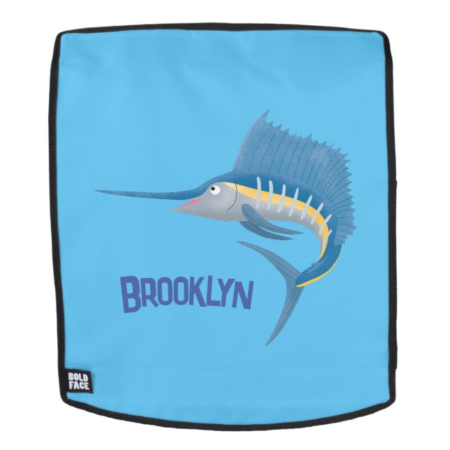 Mochila Ilustracion personalizado divertido de pez espada (Cara extraíble)