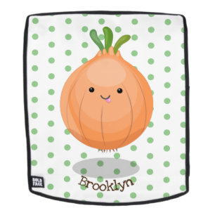 Mochila Ilustracion personalizado verde de cebolla marrón 