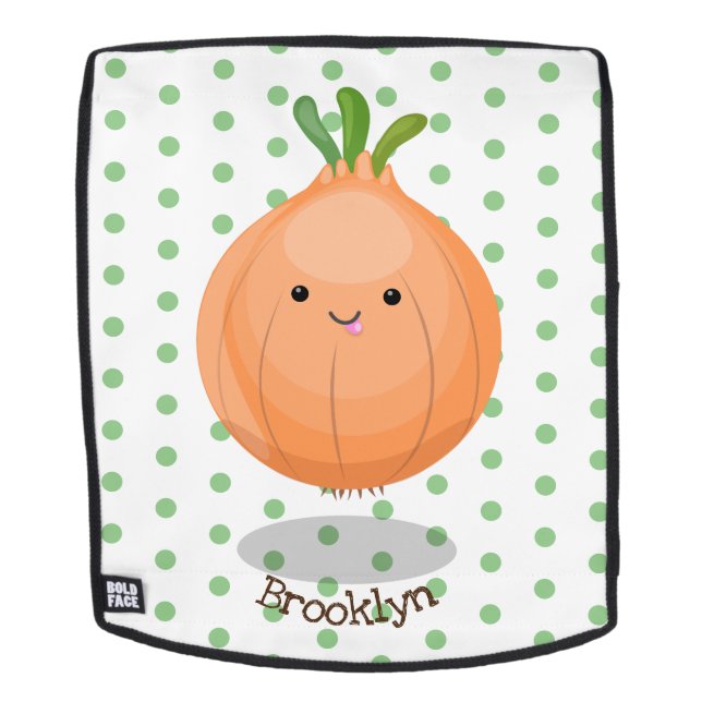Mochila Ilustracion personalizado verde de cebolla marrón  (Cara extraíble)