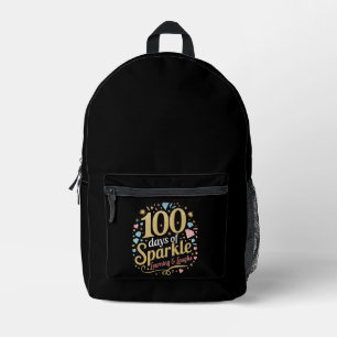 Mochila Impresa 100 Días de Escuela Brillo Aprendizaje y Risas