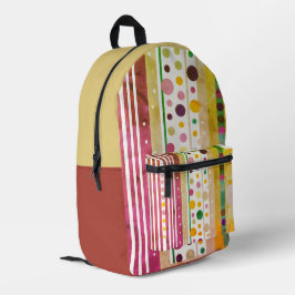 Mochila Impresa 1974 Rayas Puntos