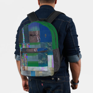 Mochila Impresa 1C9984DA Arte Glitch Distorsión Digital Vaporwave