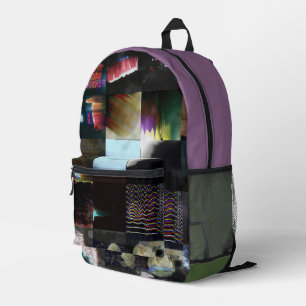 Mochila Impresa 1FB1F9F4 Arte Mosaico Abstracto Glitch Cyberpunk