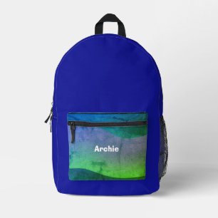 Mochila Impresa 4 Colegio Diferente Nombre de Viaje Rústico Azul