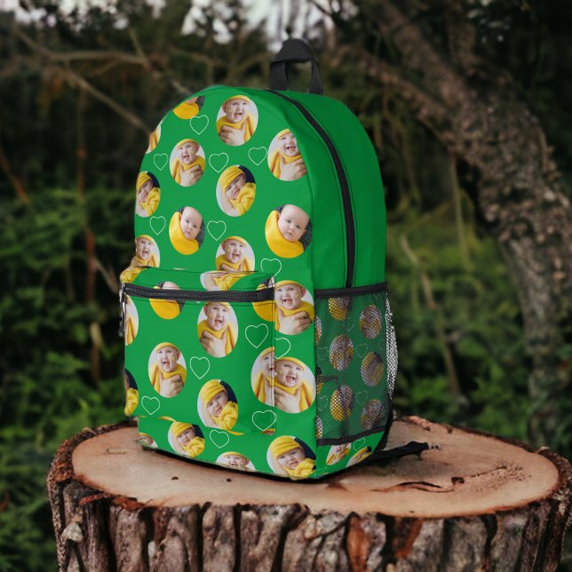 Mochila Impresa 4 plantilla de Collage de fotos crea tu propia div (4 Photo Collage Template Make Your Own Fun Printed Backpack from Ricaso. Add your own photographs)