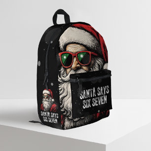 Mochila Impresa 67 Meme Santa Divertido Dice Seis Siete Navidad