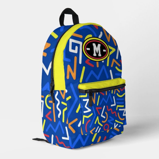 Mochila Impresa 90s 80s Street Icons colourful graphic retro funky (Esquina izquierda trasera)