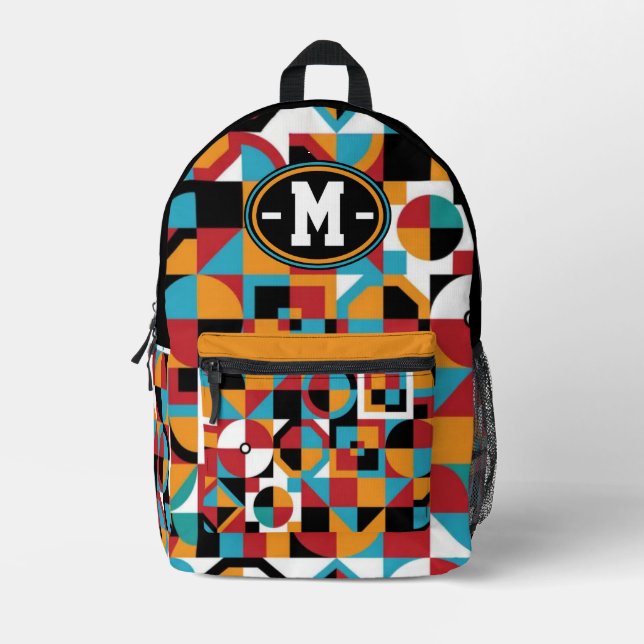 Mochila Impresa 90s Street Icons – Neo-Bauhaus Geometric (Anverso)