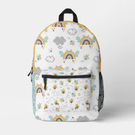 Mochila Impresa Abeja y Arcoíris