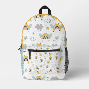Mochila Impresa Abeja y Arcoíris