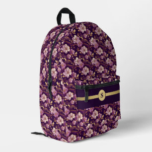 Mochila Impresa Abraza la Elegancia: Personalizado Púrpura y Dorad