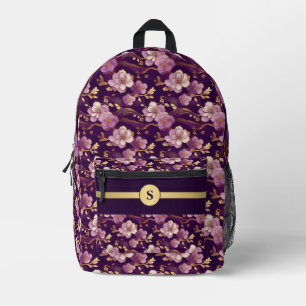 Mochila Impresa Abraza la Elegancia: Personalizado Púrpura y Dorad