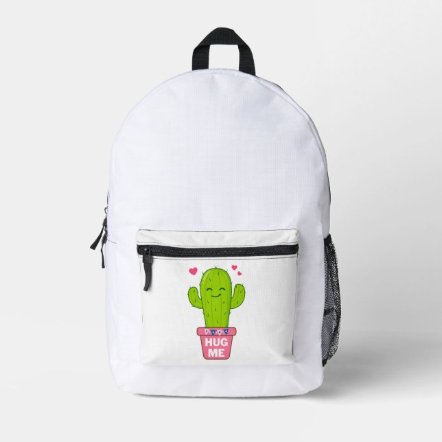 Mochila Impresa abrazarme, soy un buen cactus (Anverso)