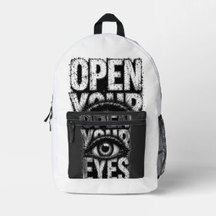 Mochila Impresa Abre Tus Ojos Arte Grunge Gótico de Calle