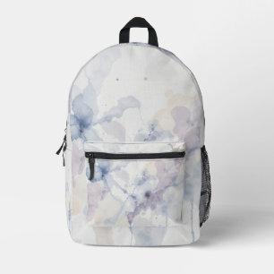 Mochila Impresa Abstracción de tinta fluida azul y púrpura pastel 