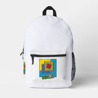 Mochila Impresa Abstracción Geométrica Hecha de Cuadrados Colorido