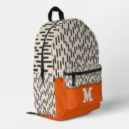 Mochila Impresa Abstract aesthetic 20s minimal Monogram orange
