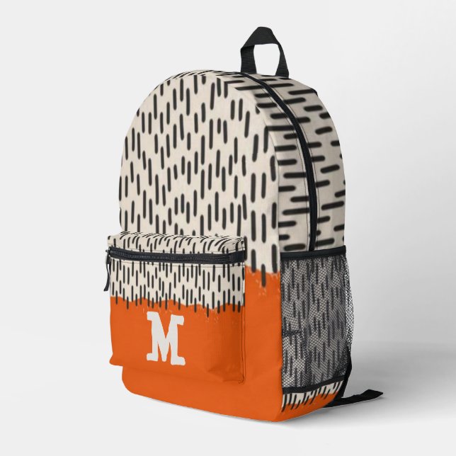 Mochila Impresa Abstract aesthetic 20s minimal vintage Monogram  (Esquina derecha trasera )