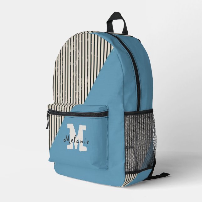 Mochila Impresa Abstract  aesthetic minimal trendy Monogram  (Esquina derecha trasera )