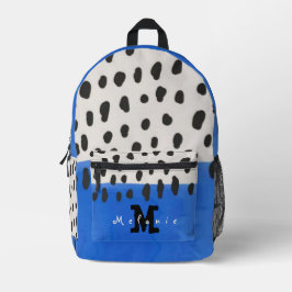 Mochila Impresa Abstract art minimal Monogram retro blue