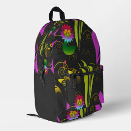 Mochila Impresa Abstract Floral with Spirals 1