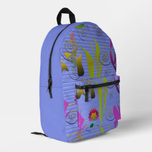 Mochila Impresa Abstract Floral with Spirals 5