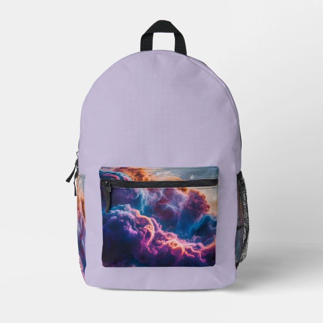 Mochila Impresa Abstract Space Nebula Art - Colorful Cosmic (Anverso)