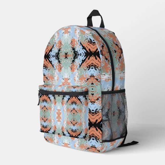 Mochila Impresa Abstract Split Ends Pattern And Soft Pastels (Esquina derecha trasera )