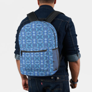 Mochila Impresa Abstract Symphony in Blue 2