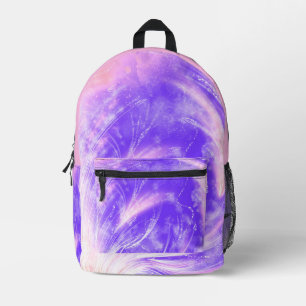 Mochila Impresa Abstracto de Dandelions y luciérnagas Pink Purple