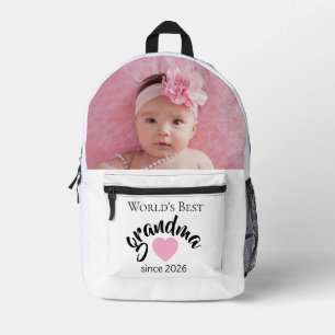 Mochila Impresa Abuela del mundo desde el año Foto linda