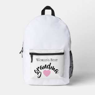 Mochila Impresa Abuela del Mundo Mejor Corazón Dulce Blanco Elegan
