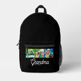 Mochila Impresa Abuela Establecido Script Negro 3 Foto