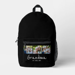 Mochila Impresa Abuela Estableció Escritura Negra 3 Foto
