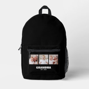Mochila Impresa Abuela Estableció Negrita Negra 3 Foto