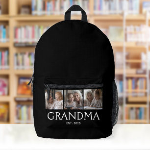 Mochila Impresa Abuela Estableció Tipografía Negra 3 Foto