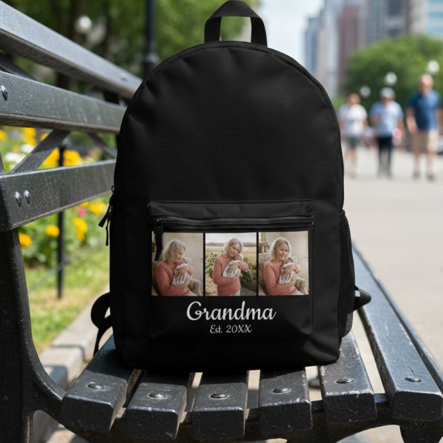 Mochila Impresa Abuela Simple Script Est. 3 Fotos Año (Subido por el creador)