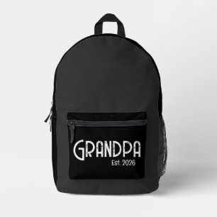 Mochila Impresa Abuelo Establecido Letras Blancas Grunge
