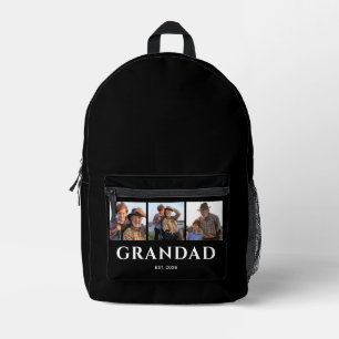 Mochila Impresa Abuelo Establecido Negro 3 Foto