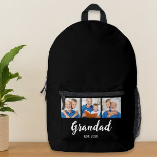 Mochila Impresa Abuelo Estableció Escritura Moderna 3 Foto Negro