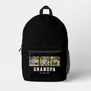 Mochila Impresa Abuelo Estableció Negrita Moderna Negra 3 Foto