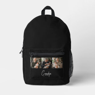 Mochila Impresa Abuelo Estableció Regalo de Foto Black 3