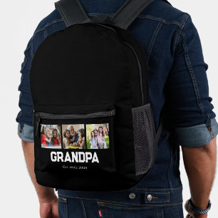 Mochila Impresa Abuelo Estableció simple Escritura Negra 3 Foto