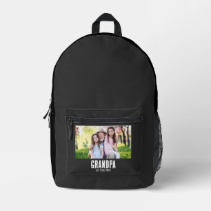 Mochila Impresa Abuelo Estableció Texto Grunge Fotográfico