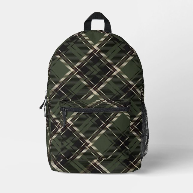 Mochila Impresa Academia Oscura Dark Spruce Green Plaid (Anverso)