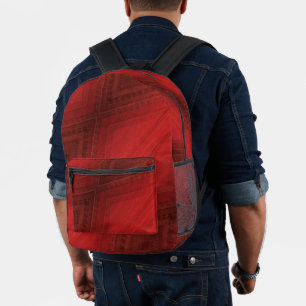Mochila Impresa Aceptación   Patrón de Boho Ecléctico Rojo