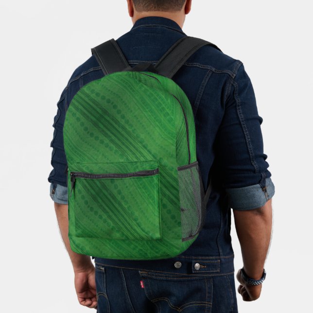 Mochila Impresa Aceptación | Patrón de boho ecléctico verde (Insitu (Modelo))
