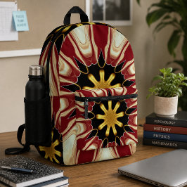 Mochila Impresa Achempong: Starburst | Lujo en Carmesí Profundo y